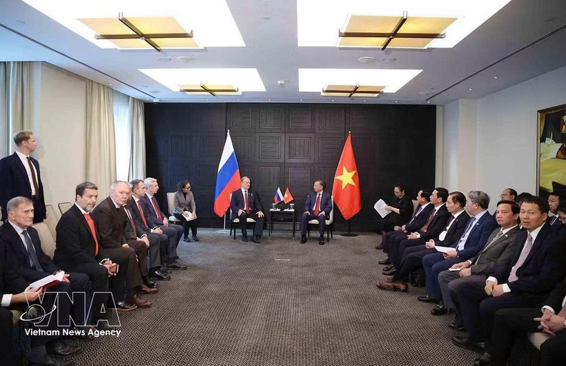 The meeting between General Secretary of the Communist Party of Viet Nam Central Committee and President To Lam and Chairman of the Communist Party of the Russian Federation Gennady Zyuganov on September 7 (Photo: VNA)