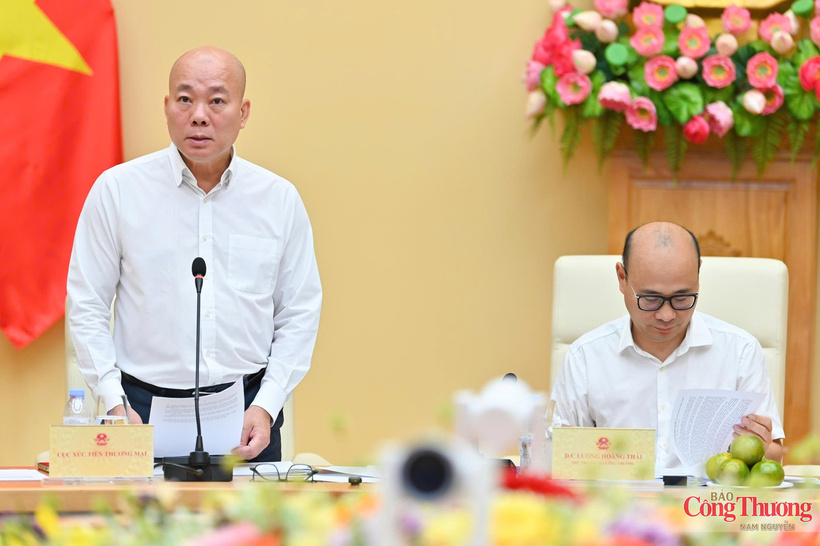 Director of the Viet Nam Trade Promotion Agency Vu Ba Phu presents a summary report on the implementation and future orientations of the GoGlobal Program for the 2026 - 2030 period.