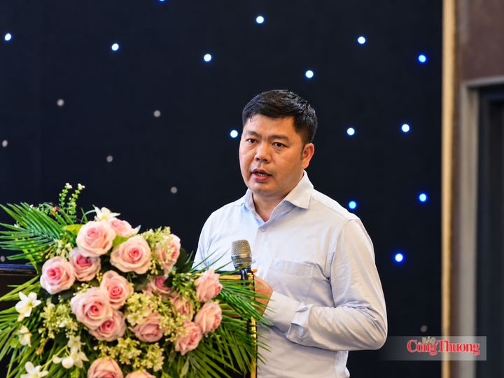Quach Duc Diep, Deputy Head of the Geological Resource Economics Division under the Viet Nam Department of Geology and Minerals, speaks at the conference. Photo: Minh Duc