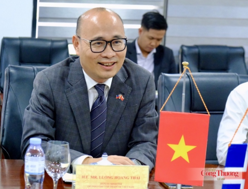 Deputy Minister Luong Hoang Thai delivers remarks at the meeting.