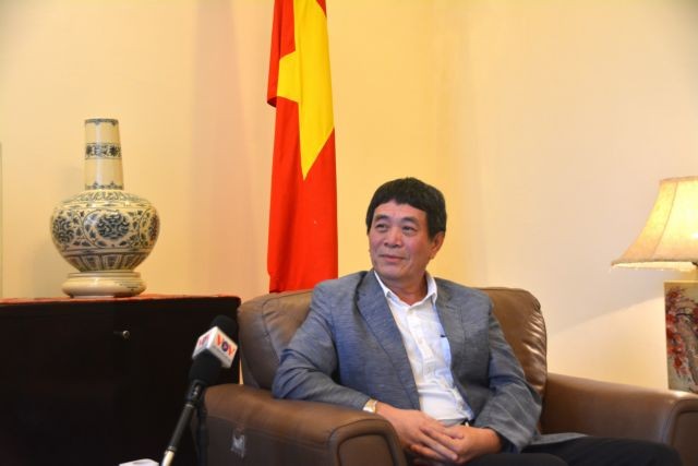 Ambassador Nguyễn Hải Bằng, Permanent Representative of Việt Nam to ASEAN, during the interview with Vietnam News Agency. — VNA/VNS Photo Văn Phong
