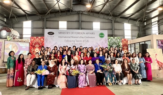 More than 100 female diplomats, female representatives of international organisations in Hà Nội, and spouses of foreign ambassadors in Việt Nam gather at the event. More than 100 female diplomats, female representatives of international organisations in Hà Nội, and spouses of foreign ambassadors in Việt Nam gather at the event.