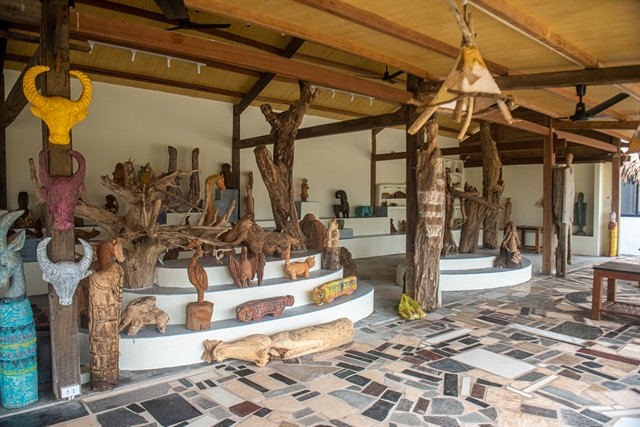 Some reclaimed firewood sculptures. The town is a leading sustainable tourism experience site in central Việt Nam. — Photo courtesy of Driftwood Village Some reclaimed firewood sculptures. The town is a leading sustainable tourism experience site in central Việt Nam. — Photo courtesy of Driftwood Village