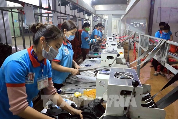 Workers of a company in Kim Dong district of Hung Yen province (Photo: VNA)