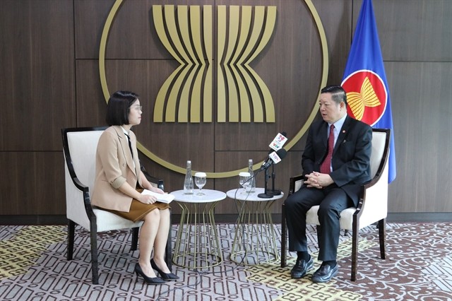 ASEAN Secretary-General Kao Kim Hourn spoke to the Vietnam News Agency ahead of the 42nd ASEAN Summit in Indonesia. — VNA/VNS Photo Hữu Chiến