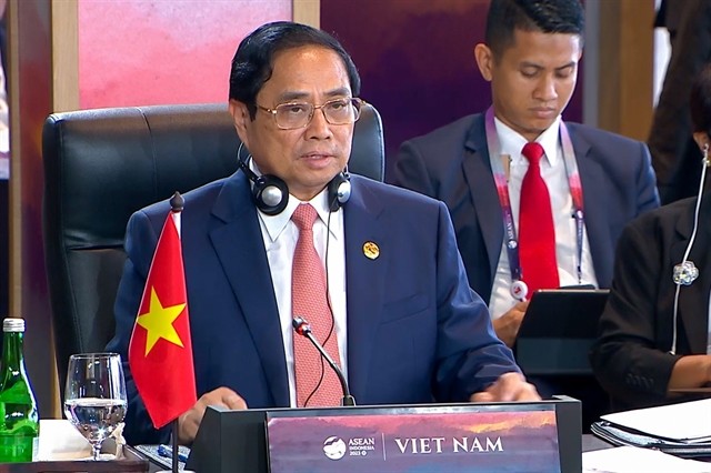 Prime Minister Phạm Minh Chính addressed the ASEAN leaders' meeting with the ASEAN Inter-Parliamentary Assembly (AIPA). — VNA/VNS Photo Dương Giang