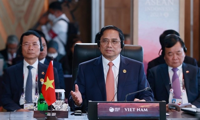 Prime Minister Phạm Minh Chính delivers remarks at the 42nd ASEAN Summit on Wednesday. — VNA/VNS Photo Dương Giang