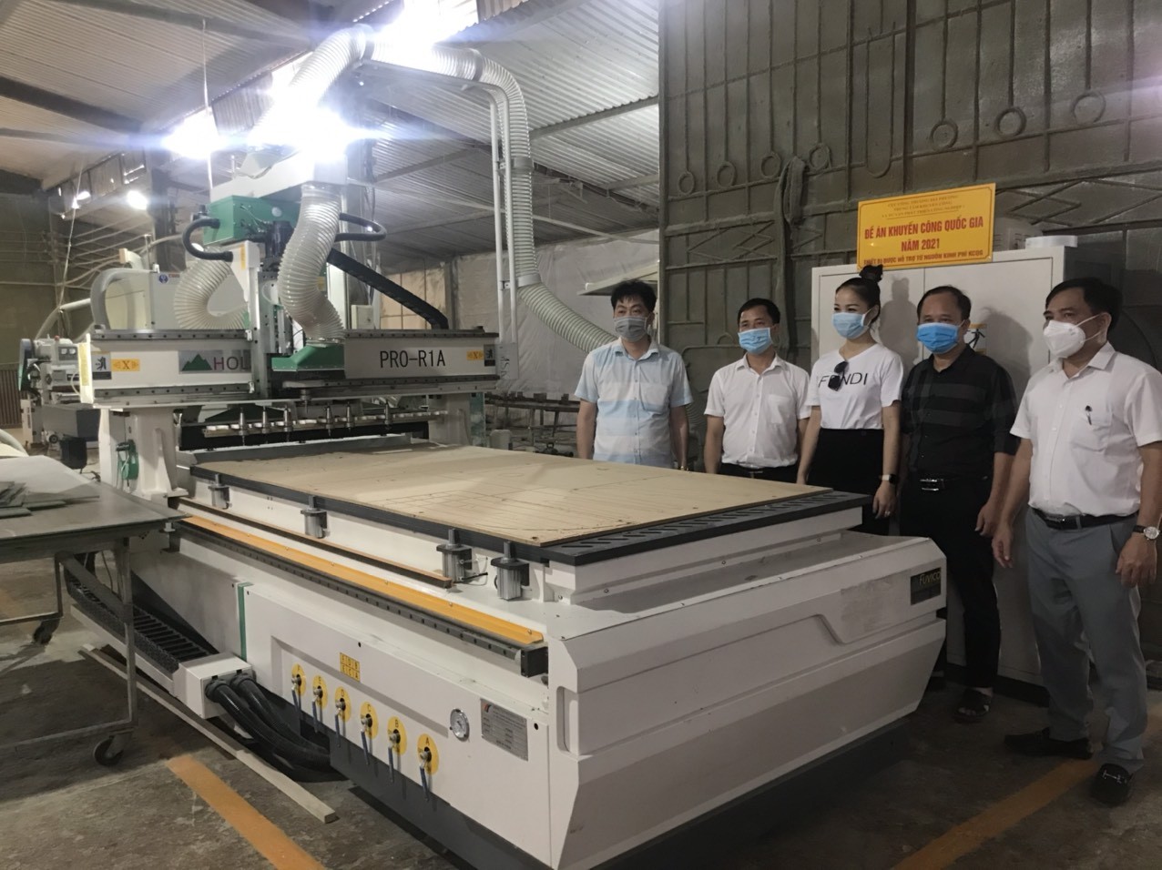 Testing a Panel Saw CNC machine at the Ha Vinh Construction and Trade Service Joint Stock Company