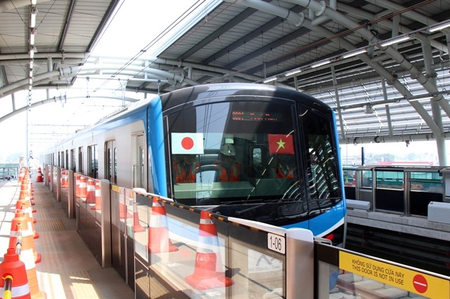 HCM City's much-anticipated first metro line saw its first test run on 9-km of elevated track between Suối Tiên Station and Bình Thái Station in December last year. — VNA/VNS Photo Tiến Lực 