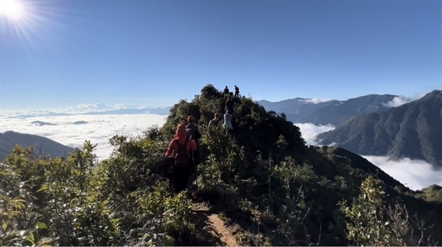 A view of the Việt Nam's seventh highest mountain peak. — Photo courtesy of Pháp Luật Việt Nam newspaper A view of the Việt Nam's seventh highest mountain peak. — Photo courtesy of Pháp Luật Việt Nam newspaper