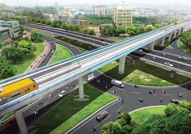 Design of the urban metro line No5 connecting Văn Cao Road to Hoà Lạc Road in Hà Nội. Photo baodautu.vn
