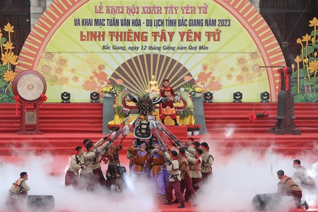 An artistic performance at the Tây Yên Tử Spring Festival. An artistic performance at the Tây Yên Tử Spring Festival.