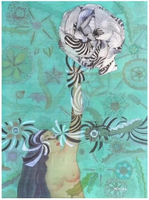 'Hương 3', a silk painting by Nguyễn Thu Hương. — Photo courtesy of the artist 'Hương 3', a silk painting by Nguyễn Thu Hương. — Photo courtesy of the artist