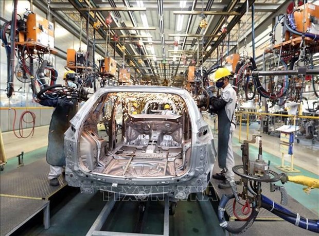 Automobile assembling at the Thaco facotry in Chu Lai industrial park, Nui Thanh district, Quang Nam province (Photo: VNA)
