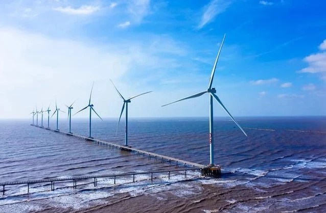 A view of the Đông Hải 1 Windfarm in the southern province of Trà Vinh. VNA/VNS Photo A view of the Đông Hải 1 Windfarm in the southern province of Trà Vinh. VNA/VNS Photo