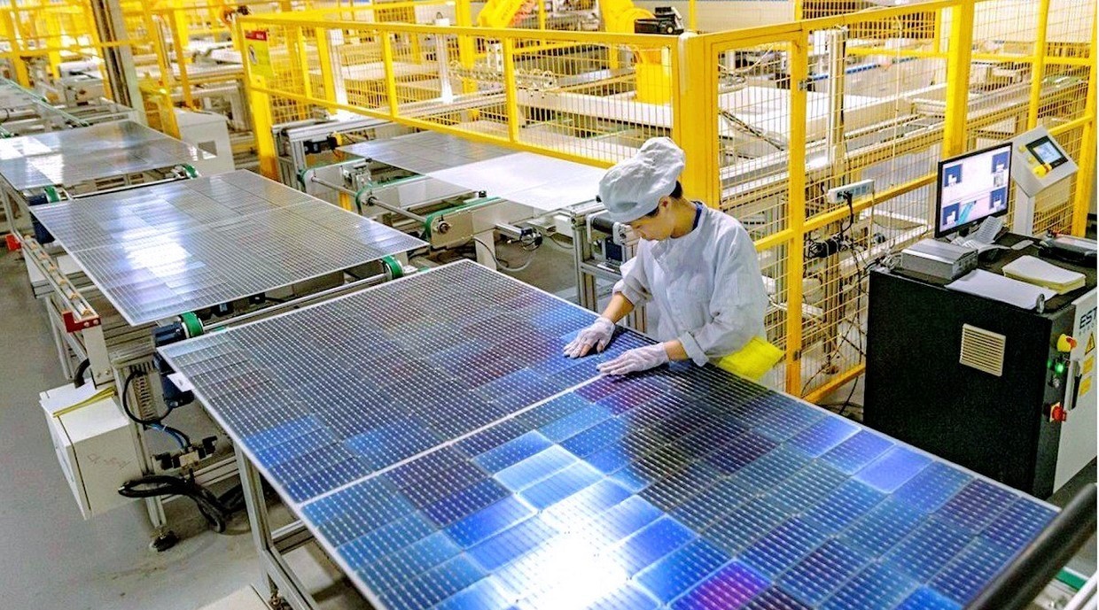 The AD Green solar panel factory of Damsan Joint Stock Company based in An Ninh Industrial Cluster, Tien Hai District 