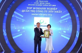 Imexpharm honored as the best company in annual reports and company management