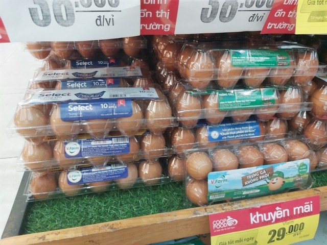 Demand for eggs and meat in HCM City is currently low. — VNS Photo Thư