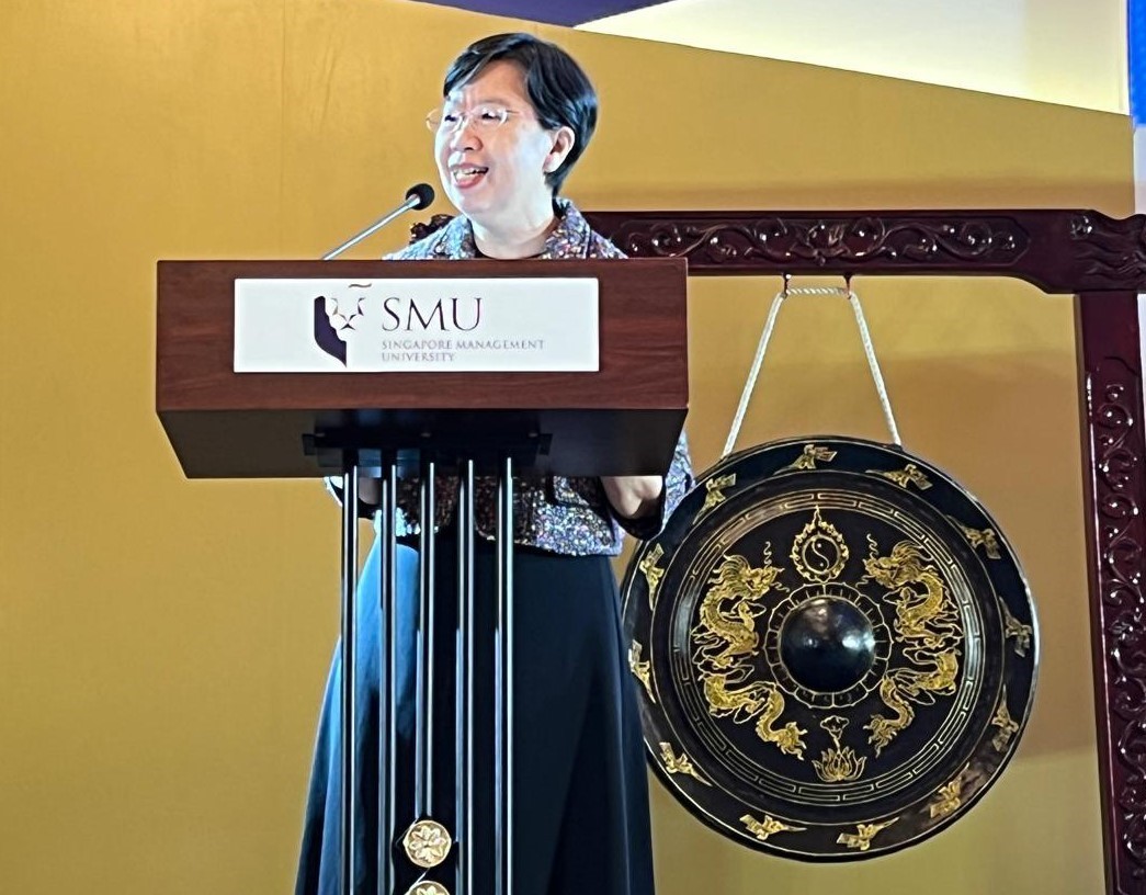  SMU President Lily Kong delivers the Welcome Remarks at the official launch of the SMU Overseas Centre Ho Chi Minh City
