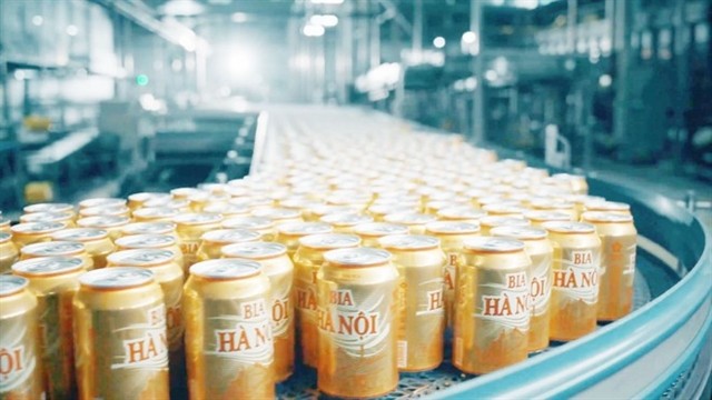 A production line of Hà Nội Beer Alcohol and Beverage Joint Stock Corporation (Habeco). — Photo Habeco