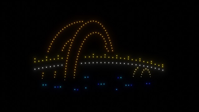 A light drone show in Hội An. The Light to Sky Festival is being shown in Hội An Memories Land from June 1 until September 2. Photos courtesy of Xuân Hà