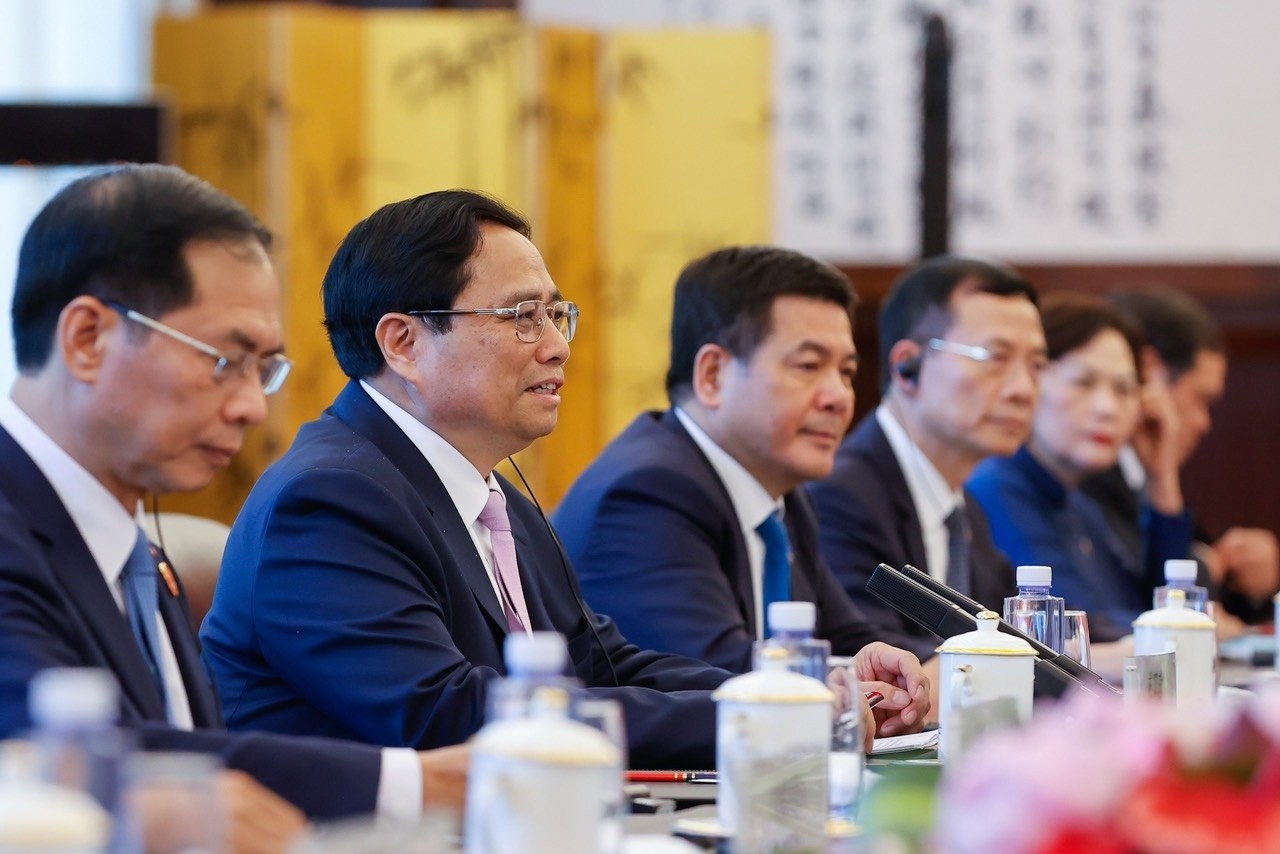 Prime Minister Pham Minh Chinh emphasized that developing relations with China is a strategic choice and a top priority in Vietnam's foreign policy - photo: Nhat Bac