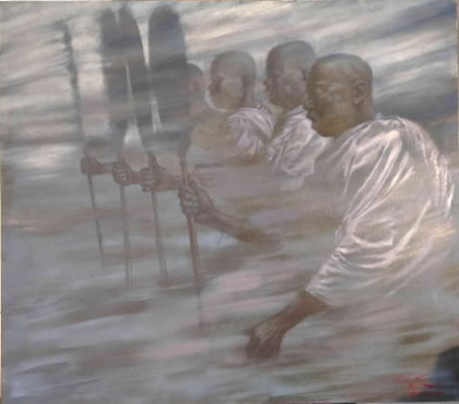 Painting by Santi Thongsuk sized at125cm by 110cm -2023