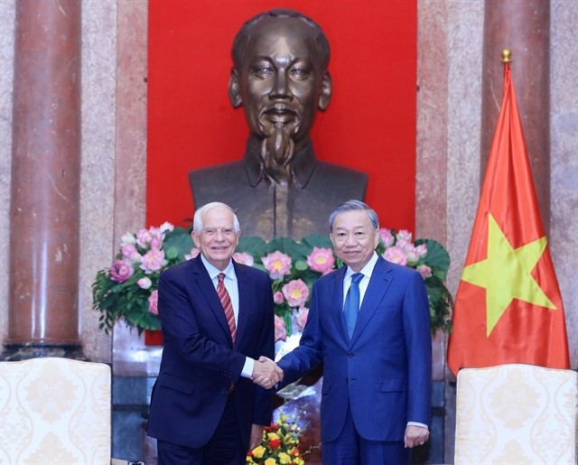 President Tô Lâm with Josep Borrell Fontelles, High Representative of the EU for Foreign Affairs and Security Policy during their meeting on Tuesday. VNA/VNS Photo Lâm Khánh President Tô Lâm with Josep Borrell Fontelles, High Representative of the EU for Foreign Affairs and Security Policy during their meeting on Tuesday. VNA/VNS Photo Lâm Khánh