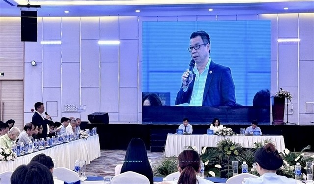 Speakers at a trade promotion conference held in HCM City on Wednesday. — VNA/VNS Photo