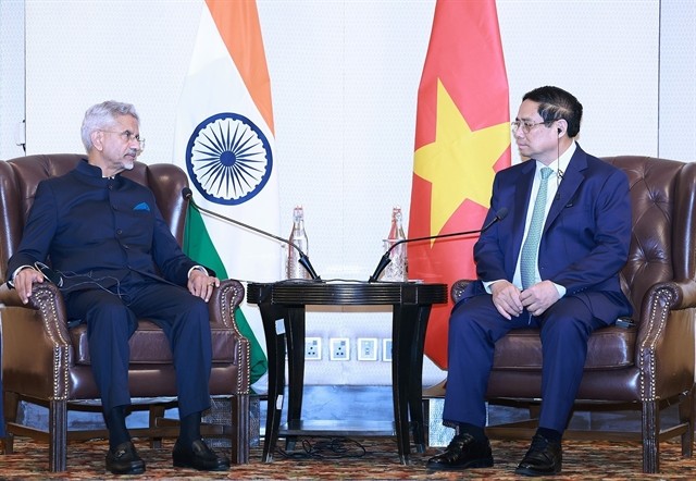 Prime Minister Phạm Minh Chính and Indian Minister of External Affairs Subrahmanyam Jaishankar in New Delhi on Wednesday. — VNA/VNS Photo Dương Giang