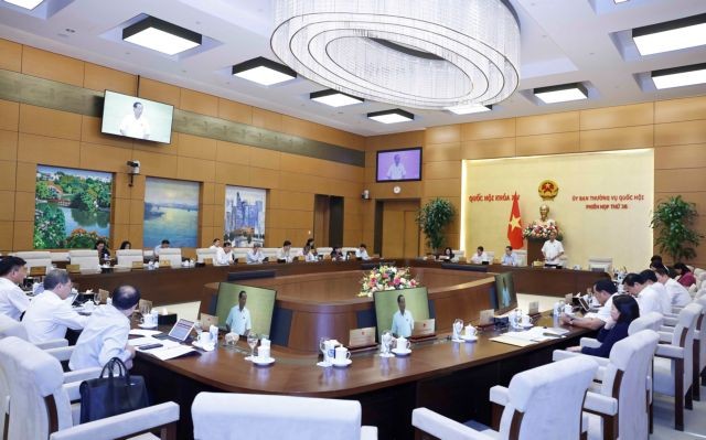 Deputies at the 36th session of the National Assembly Standing Committee on Monday in Hà Nội.—VNA/VNS Photo Doãn Tấn
