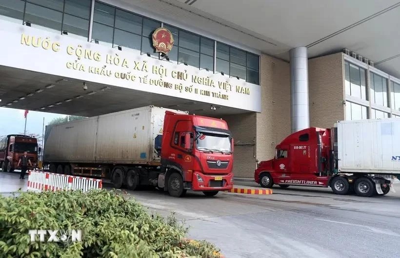 Vietnamese goods shipped to China via Kim Thanh International Border Gate No.2 (Photo: VNA) Vietnamese goods shipped to China via Kim Thanh International Border Gate No.2 (Photo: VNA)