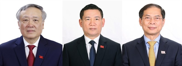 Newly-elected Deputy Prime Ministers Nguyễn Hoà Bình, Hồ Đức Phớc, and Bùi Thanh Sơn. — VNA/VNS Photo