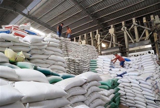 The rice export warehouse to the Philippines in Long An Province. Rice is a key export commodity from Việt Nam to this market. — VNA/VNS Photo