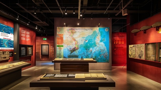 A digital design of an interior section of the Trường Sa Museum. The museum will be built in Cam Lâm district of Khánh Hòa Province. Photo courtesy of Huni Architectes A digital design of an interior section of the Trường Sa Museum. The museum will be built in Cam Lâm district of Khánh Hòa Province. Photo courtesy of Huni Architectes