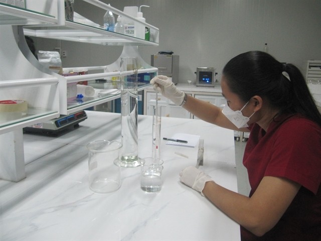 An engineer works at a laborarory for Ngọc Linh ginseng research in Tam Kỳ City of Quảng Nam. The province has called for investment in researches and farming of Ngọc Linh ginseng in Nam Trà My District. — VNS Photo Công Thành