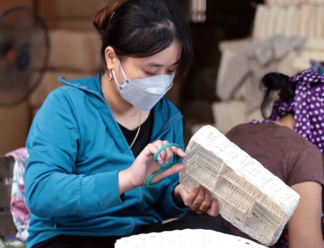 Phú Túc bamboo and rattan handicrafts from Phú Xuyên District. — VNS Photo