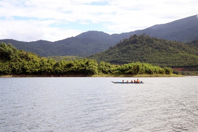 Forest rangers conduct a patrol on Tà Đùng Lake in Tà Đùng National Park in the central highland province of Đắk Nông.