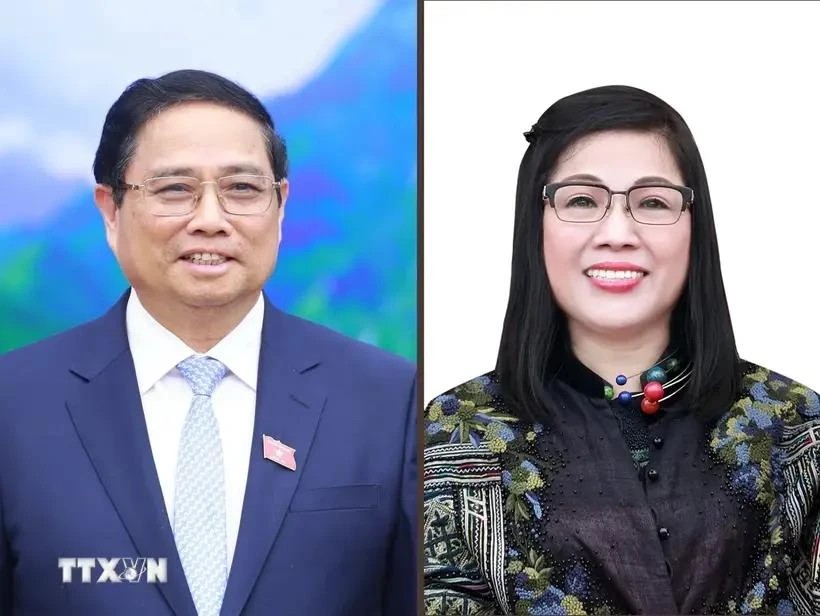 Prime Minister Pham Minh Chinh and his spouse. (Photo: VNA)