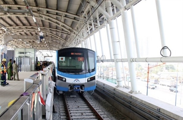 HCM City’s first metro line, connecting Bến Thành Market in District 1 to Suối Tiên Theme Park in Thủ Đức City, will begin operations next month. — VNA/VNS Photo 