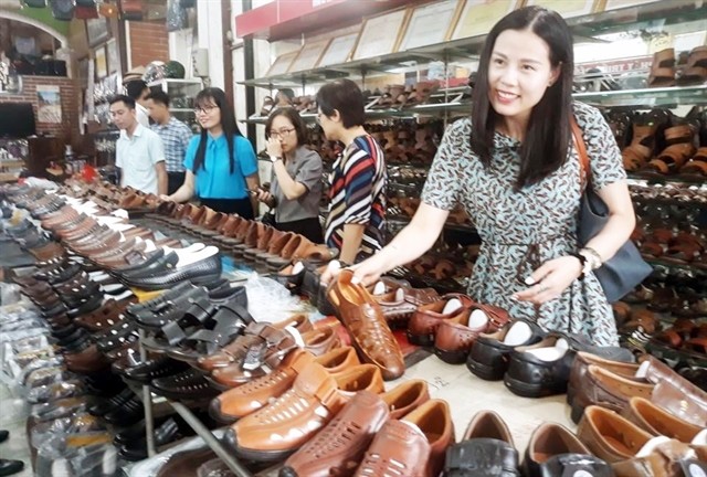 Phú Yên Village in Phú Xuyên is renowned for leather shoes. — Photo courtesy of Phú Xuyên People's Committee
