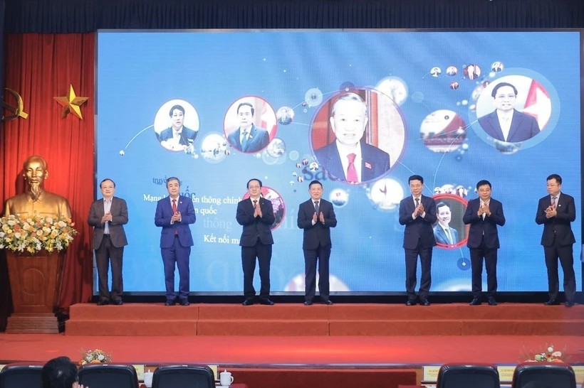 Delegates at the launch of the National Policy Communication Network. (Photo: VNA)