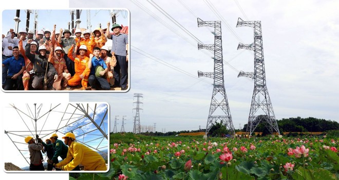 The 500kV circuit-3 power transmission line connecting Quang Trach (Quang Binh province) and Pho Noi (Hung Yen province) is a national key project implemented with strength mobilised from the entire political system, creating a miracle of the electricity industry. (Photo: VNA)
