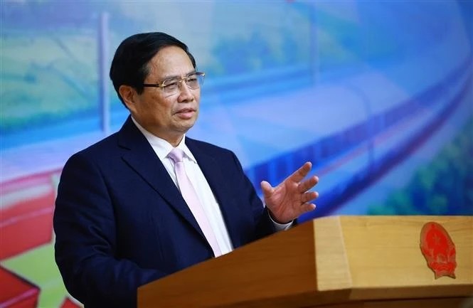 Prime Minister Pham Minh Chinh addresses the meeting (Photo: VNA)