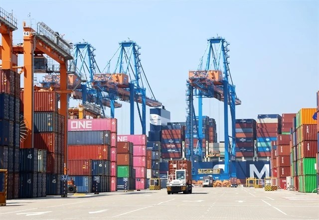 Containers at Cai MepThi Vai Port in Ba Ria Vung Tau province. (Photo: VNA)