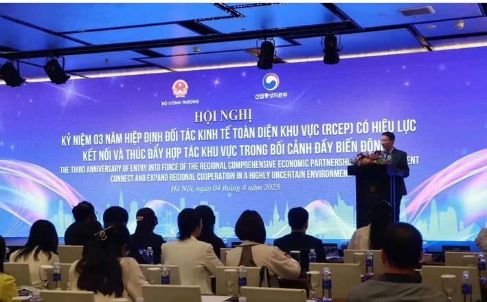 Director of the MoIT’s Department of Multilateral Trade Policy Le Trieu Dung speaks at the conference. (Photo: VNA)