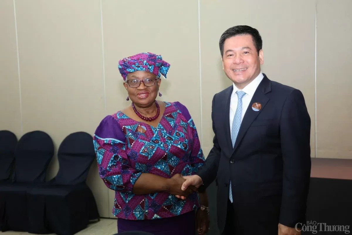 Minister Nguyen Hong Dien and WTO Director General Ngozi Okonjo - Iweala at the meeting.