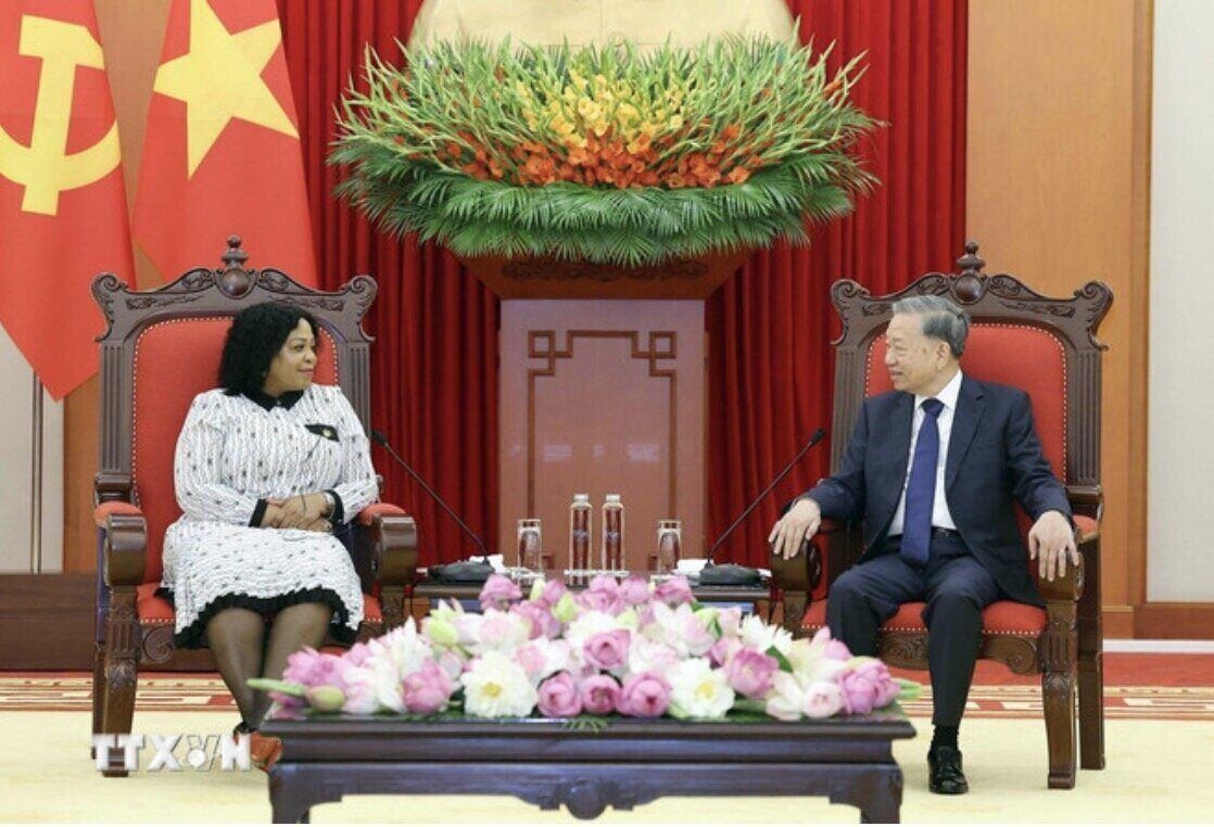 The General Secretary hopes to soon welcome ANC Chairman and South African President Ramaphosa to visit Vietnam. Photo: VNA