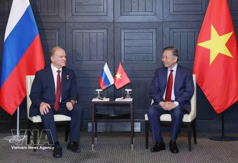 Top Vietnamese leader meets Russian Communist Party chief